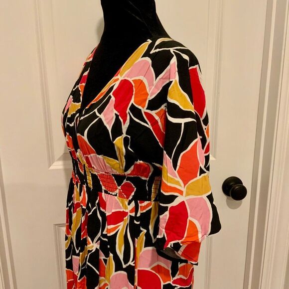 Forever 21+ Multi Color Abstract Print Maxi Dress Size 0X New - Picture 5 of 12
